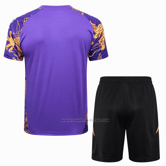 Chandal del Real Madrid Dragon Manga Corta 2024-2025 Purpura - Pantalon Corto